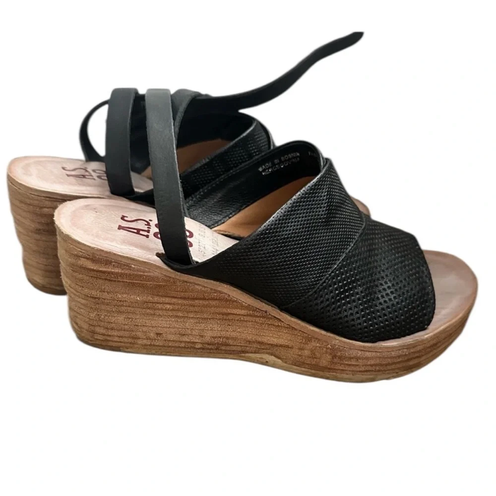 Free People A.S.98 Niall Leather Wedge Platform Ankle Strap Sandals Size 7.5 - 8